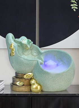 招财葫芦流水摆件循环水景喷泉客厅办公室风水轮装饰品乔迁开业礼