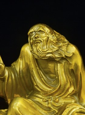 黄铜老子出关铜像摆件老子骑牛老君铜像家居客厅玄关装饰摆件