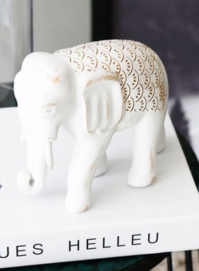 大象实木摆件创意欧式美式家居摆设客厅玄关电视柜酒柜软装饰品