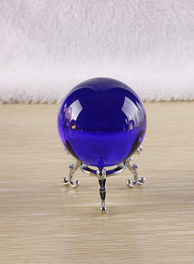 简约现代水d晶玻璃球紫色红色黄色粉红蓝色湖蓝色办公室桌面微摆