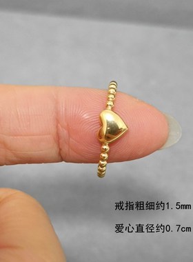 2023年秋新款金属不易掉色时髦素圈金I色戒指高级感冷淡指环保色