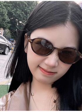 素颜复古椭圆小框墨镜女网红旅行拍照装饰ins同款遮阳太阳镜潮