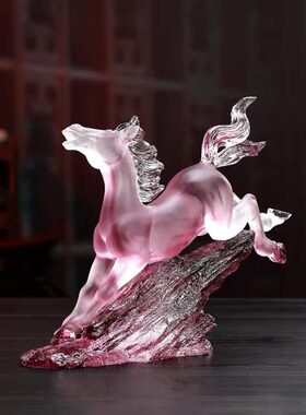 桌面送礼礼品家居摆件琉璃 古办公客厅装饰工艺品马摆设定制法