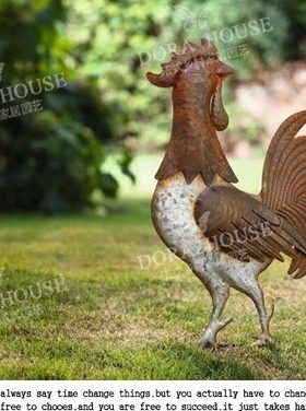 杂货庭院鸡鸡盆景年乡村复古别墅装饰阳台牌插花公花园艺铁艺