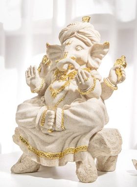 树脂工艺品象鼻神摆件家居客厅电视酒柜桌面禅意摆设办公室装饰品