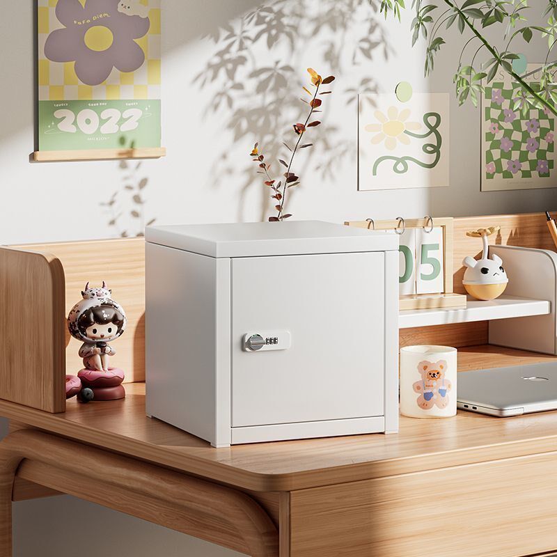 Lockable iron locker small safe u office home password lock storage box desktop anti-theft storage