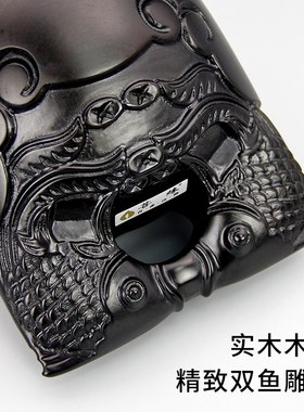 台湾工艺黑檀木鱼法器实木佛门居士道家木鱼敲公德木Z鱼打击乐器