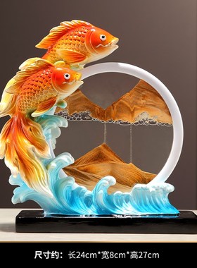 创意年年有鱼红酒架子收s纳摆件家居客厅酒柜电视柜轻奢高级感装