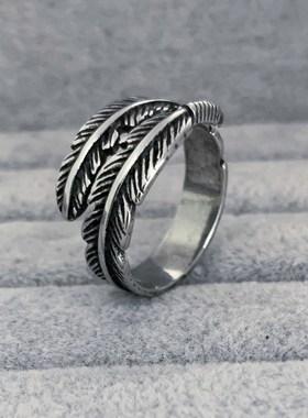 潮酷永恒对戒十字架戒指复古男女尾戒嘻哈原创痞帅V高级感轻奢指