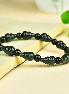 【福禄双全】精致天然玉石和田玉黑青玉葫芦手链手串小众民族风