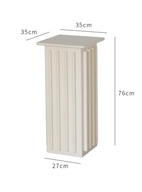 戊际法式白色底座实木艺术雕塑摆件装饰L柱墩子玄关罗马柱雕塑台