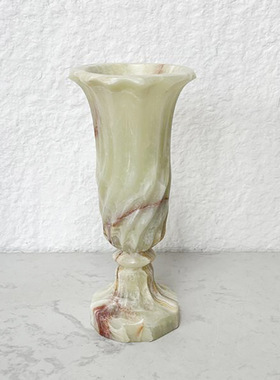 现代轻奢黑白大理石花瓶摆件高端设计师样板间餐桌花器客厅装饰品