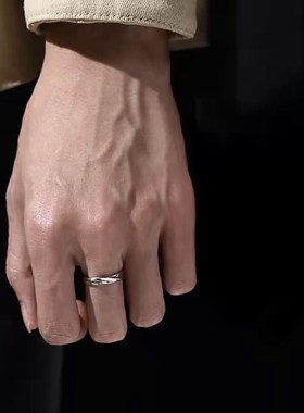 莫比乌斯环自律戒指男潮高级感简约开G口可调节指环男士单身食指