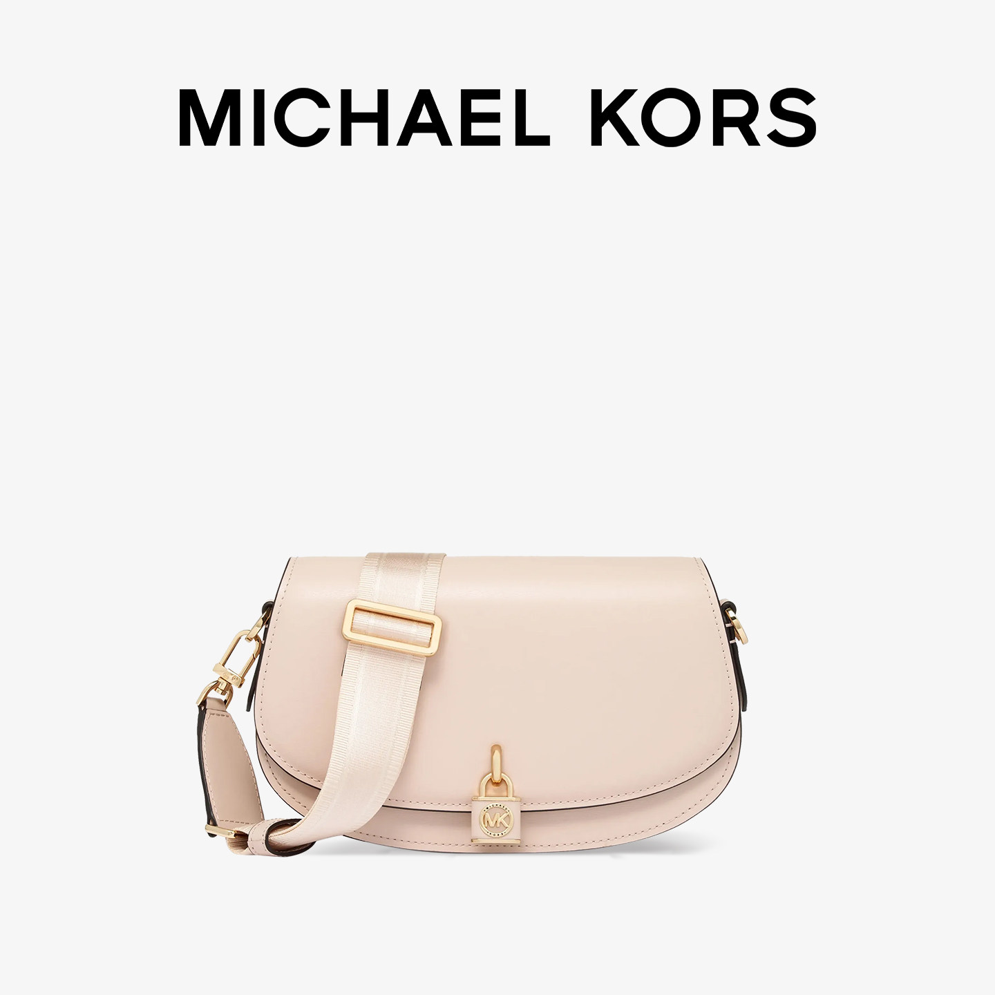 Michael Kors MK中号女包新款皮质斜跨包马鞍包通勤包