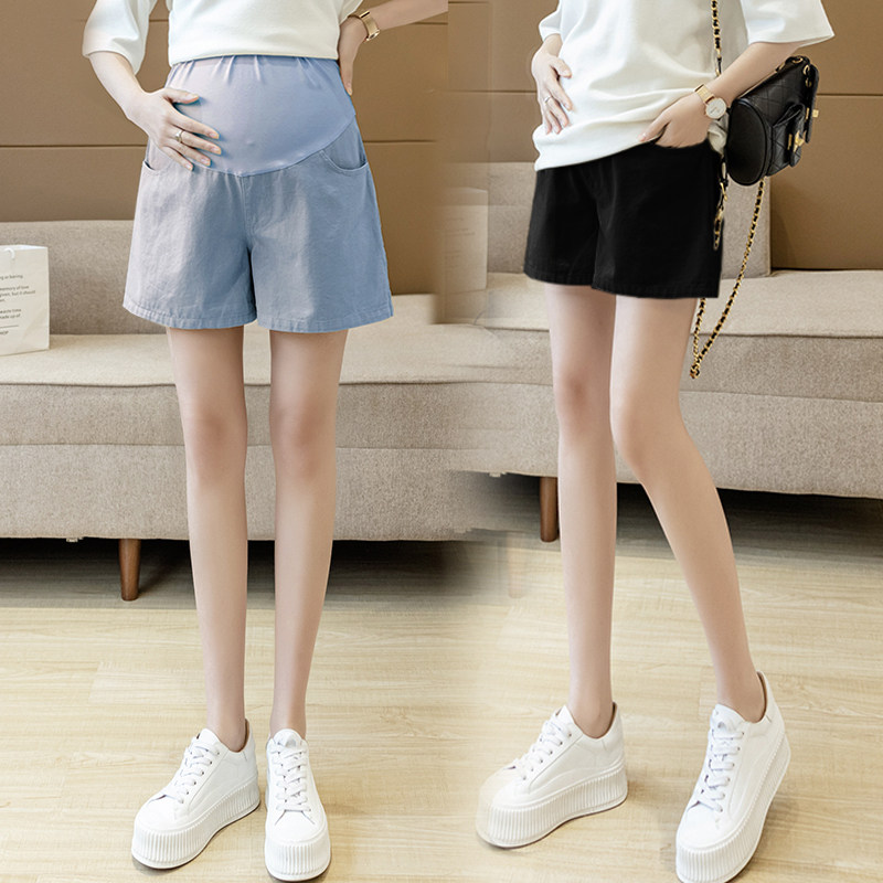 2023夏装加肥大码孕妇牛仔短裤外穿托腹200斤阔腿五分薄款打底裤,淘宝优惠券,粉丝福利购,淘宝优惠卷