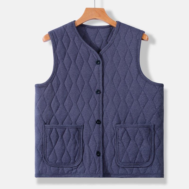 中老年爸爸冬装夹棉马甲男大码保暖坎肩马夹无袖外套加厚内穿棉服,淘宝优惠券,粉丝福利购,淘宝优惠卷