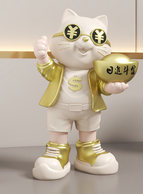 招财猫摆件开业店铺收银台入户新店礼物客厅玄关办公室家居装饰品