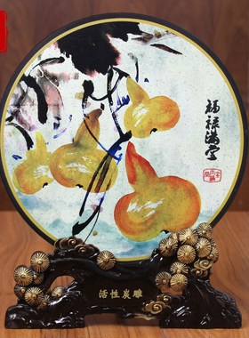 新中式摆件复古工艺品客厅书房间中D国风古典装饰品玄关博古架摆