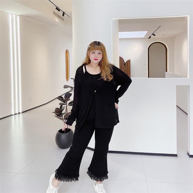 260斤显瘦胖仙女莹莹大码女装胖mm秋季复古休闲微喇毛边牛仔裤子,淘宝优惠券,粉丝福利购,淘宝优惠卷