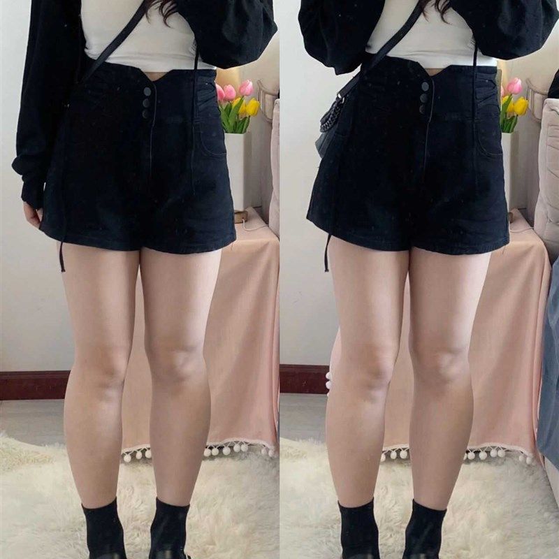 夏季新款2-300斤加肥加大胖mm大码牛仔短裤女梨型身材遮肉a字短裤,淘宝优惠券,粉丝福利购,淘宝优惠卷