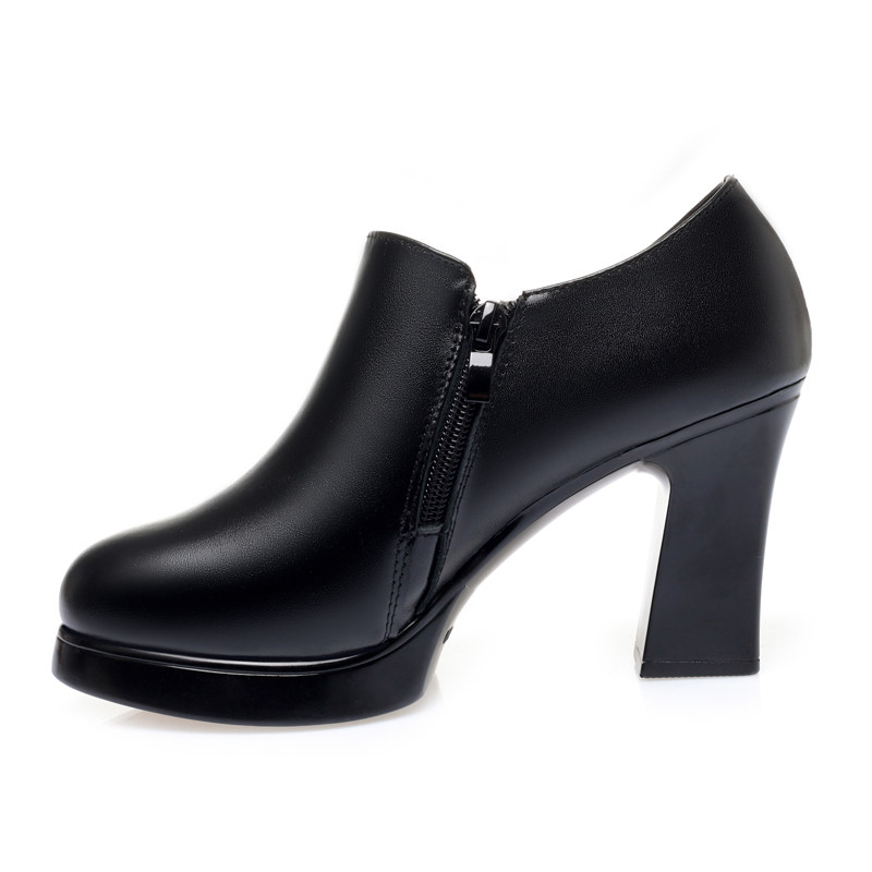 旗袍走秀鞋女高跟鞋不累脚厚底中年女士皮鞋妈妈深口单鞋真皮女鞋,淘宝优惠券,粉丝福利购,淘宝优惠卷