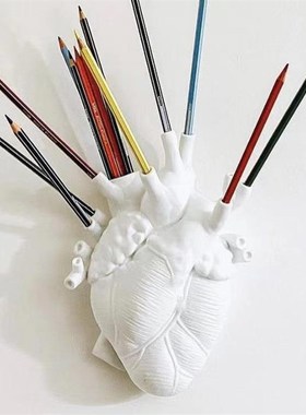 跨境心脏花盆仿真艺术装饰品摆件树脂工艺品插花装修家居创意创意