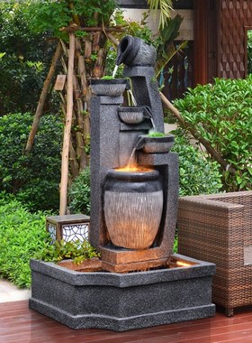 流水家园欧式流水喷泉摆件循环水落地客厅玄关办公室景观生财装饰