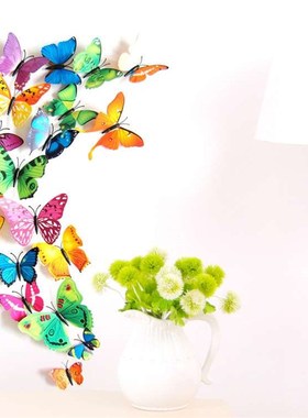 3D Stereo Simulation Butterfly Wall Stickers Refrigerator Ho