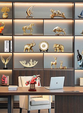 新中式轻奢高档摆件家居客厅软装领导办公室酒R柜书柜工艺品装饰