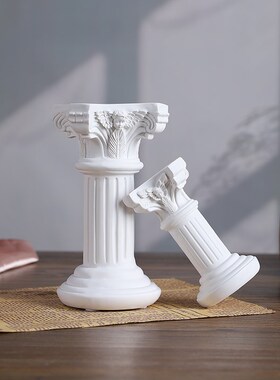 欧式罗马柱摆件桌面装饰品t树脂工艺品展示台底座拍照道具创意烛