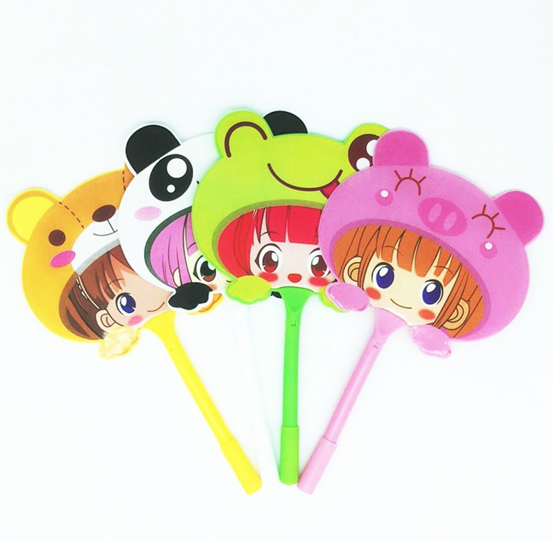 创意地推文具可爱卡通扇子笔定制logo二维码广告宣传W小礼品圆珠 - 图0