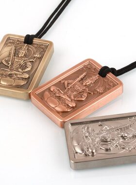 虚空藏菩萨纯黄铜吊坠紫铜纯钛挂件供奉平安手把件带挂绳原创设计