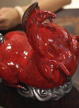 鸿运当头《唐马》德化陶瓷 家居办公桌面摆件 一马当先马到成功