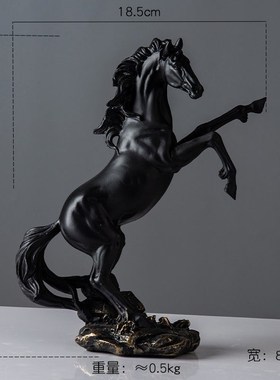 新中式轻奢家居马摆件客厅书房玄关办公博古架乔迁开业.工艺品礼