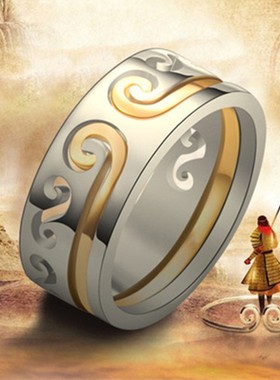 抖音银饰可e拆卸紧箍咒戒指女至尊宝悟空金箍二合一对戒男情侣一