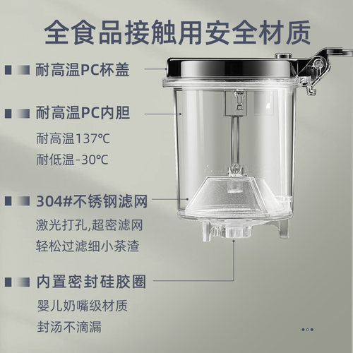 金灶K-201飘逸杯家用高硼硅耐热玻璃泡茶壶办公室茶水分离飘逸壶 - 图2