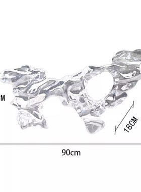 抽象横向太湖石雕塑m透明树脂家居客厅别墅玄关落地摆件装饰艺术