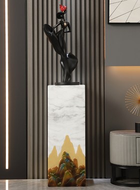 现代创意雕塑人物摆件落地高档大堂客厅玄关电视柜沙Y发旁艺术摆
