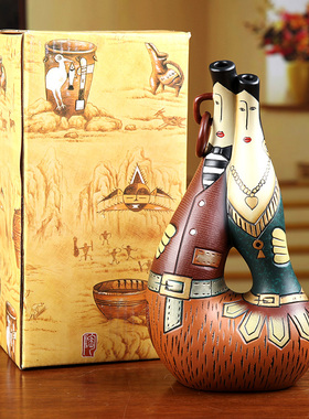 客厅小饰品摆件创意精致人物卧室电视柜摆设结婚纪念日礼物送老婆