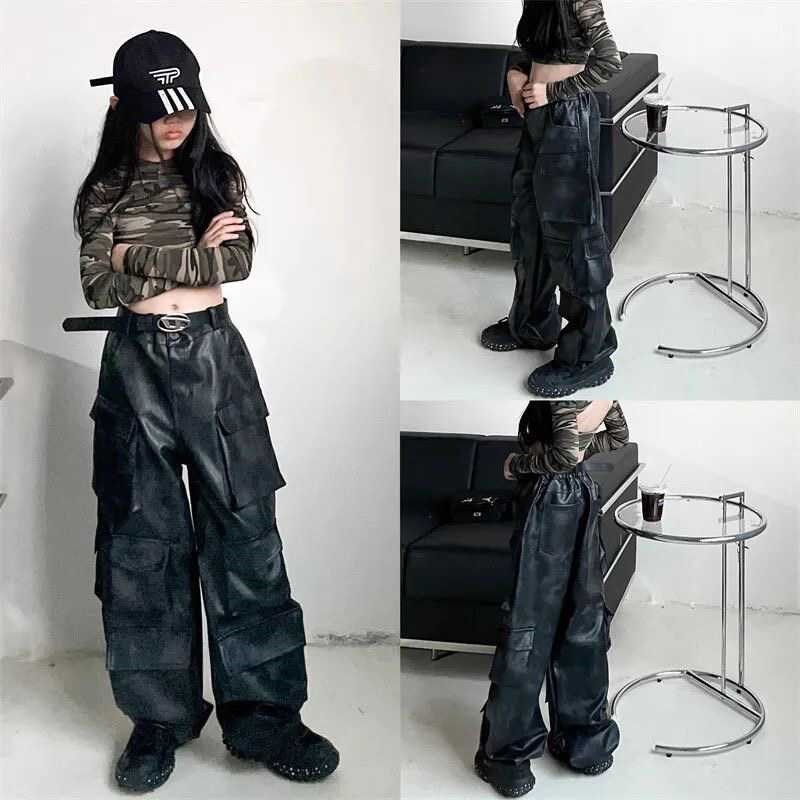 2024秋冬新款童装甜酷女童美拉德帅气工装皮裤美式休闲长裤子潮,淘宝优惠券,粉丝福利购,淘宝优惠卷