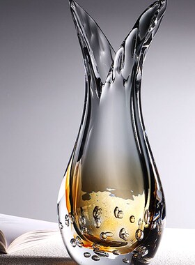 现代轻奢创意琉璃花瓶奢华样板间插花玻璃瓶放装饰入户玄关摆件