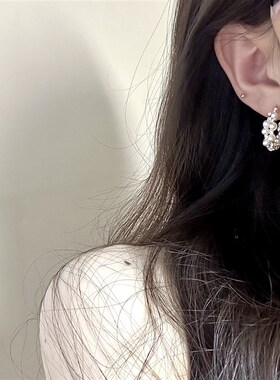 十里间【清晨白露】甜美可爱珍珠圈圈耳环百搭少女小清新耳饰