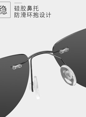 超轻偏光太阳眼镜男女无框墨镜带度数开车专用驾驶近视蛤蟆镜潮流