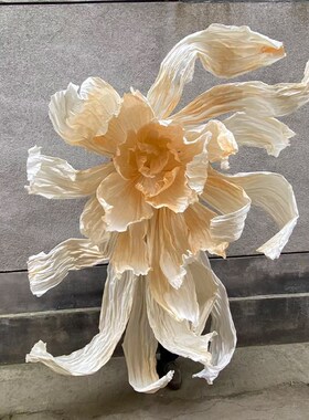 巨型纸艺淡紫色美塑花橱窗装饰摄A影背景手工纸花大型装饰婚庆婚
