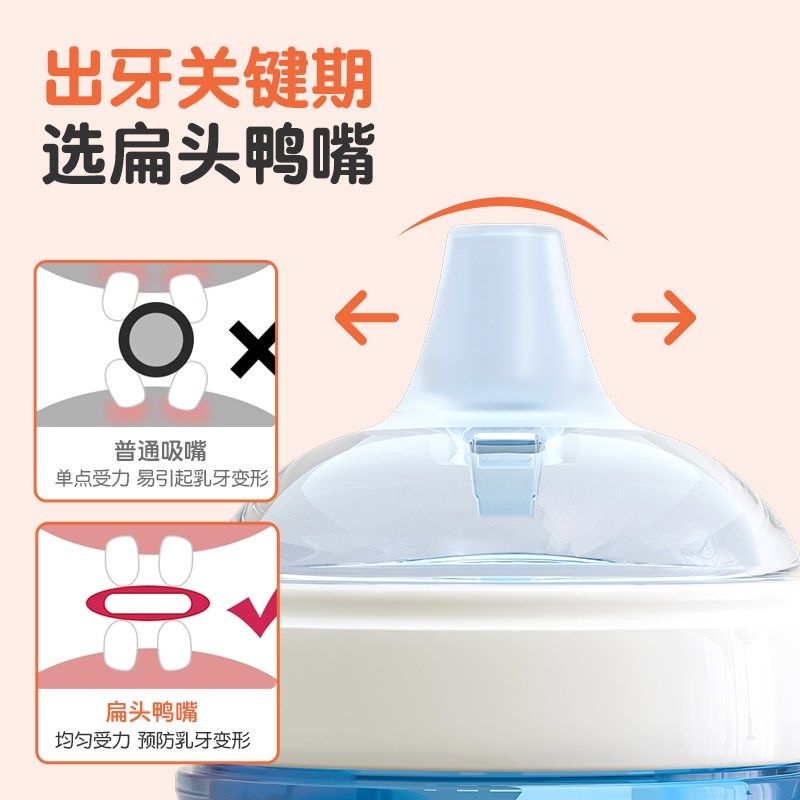 宝宝学饮杯婴儿6个月以上硅胶鸭嘴杯防胀气防摔吸管奶瓶喝水喝奶,淘宝优惠券,粉丝福利购,淘宝优惠卷