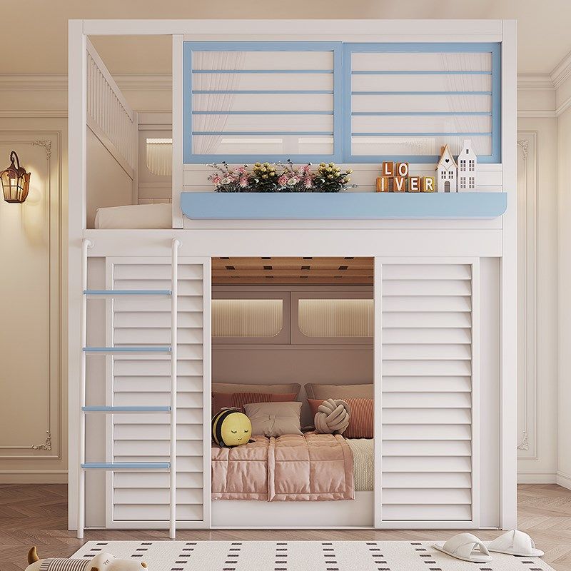 带隔断的大人双人床2米互不打扰上下铺双层床姐弟分隔床复式二楼,淘宝优惠券,粉丝福利购,淘宝优惠卷