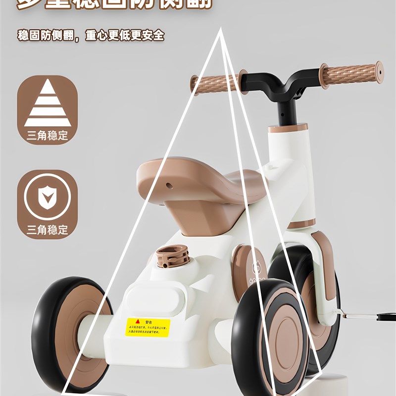 多功能儿童三轮车1-3-6岁男女宝宝自行车滑行婴儿手推车灯光音乐,淘宝优惠券,粉丝福利购,淘宝优惠卷