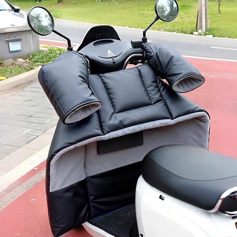 电动车挡风被冬季加绒加厚电瓶摩托防水保暖罩分体PU皮革护腿防风,淘宝优惠券,粉丝福利购,淘宝优惠卷