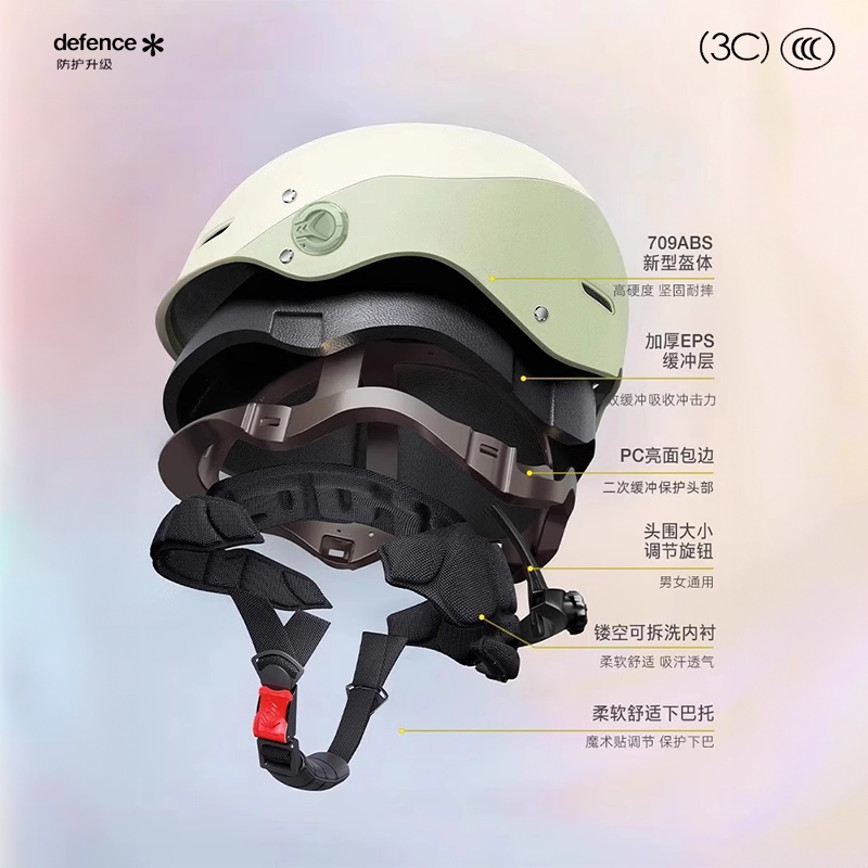 新国标3C认证电动摩托车头盔男女电瓶车防双镜冬季四季通用安全帽 - 图3