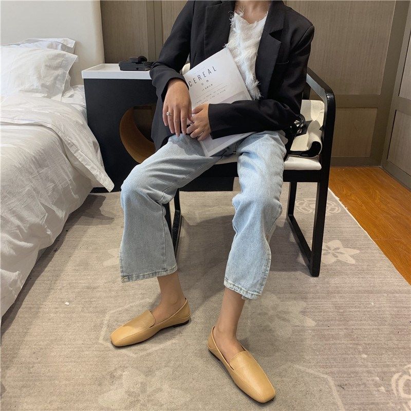 不好穿来找我软皮平底小皮鞋女方头简约百搭懒人豆豆鞋女瓢鞋孕妇,淘宝优惠券,粉丝福利购,淘宝优惠卷